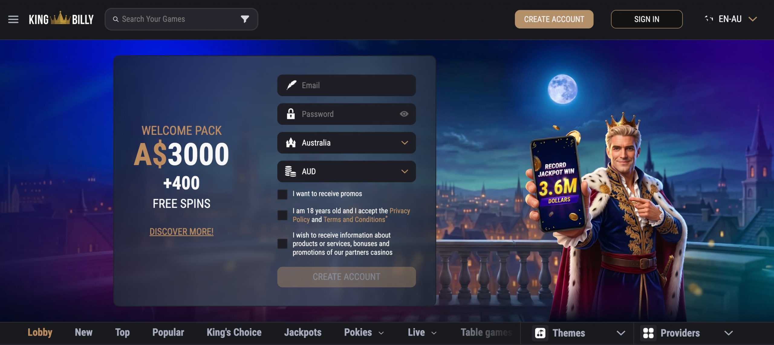 KingBilly Casino Australia